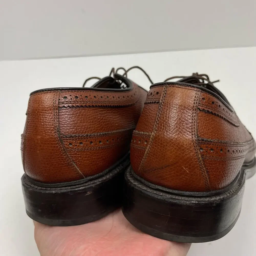Allen Edmonds | AA Narrow MacNeil Brown Leather Long Wingtip Oxfords Dress Shoes